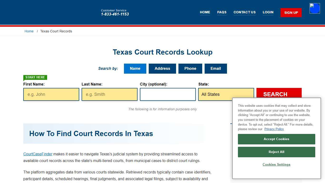 Texas Court Records Lookup - TX Court Case Search